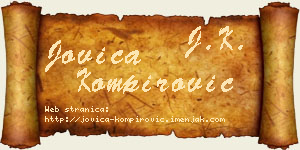 Jovica Kompirović vizit kartica